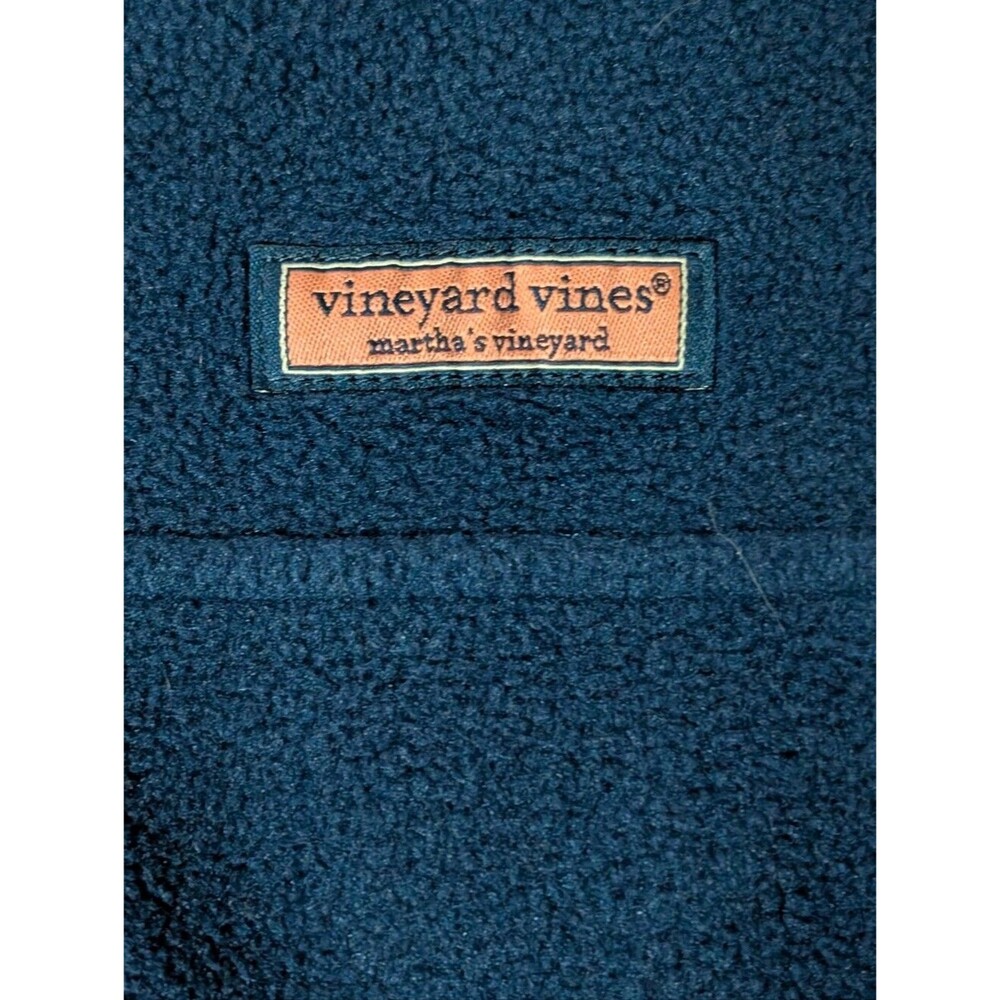 Vineyard Vines Men's Medium Fleece Quarter Zip Pullover Blue Shep Shirt Large - Picture 5 of 7